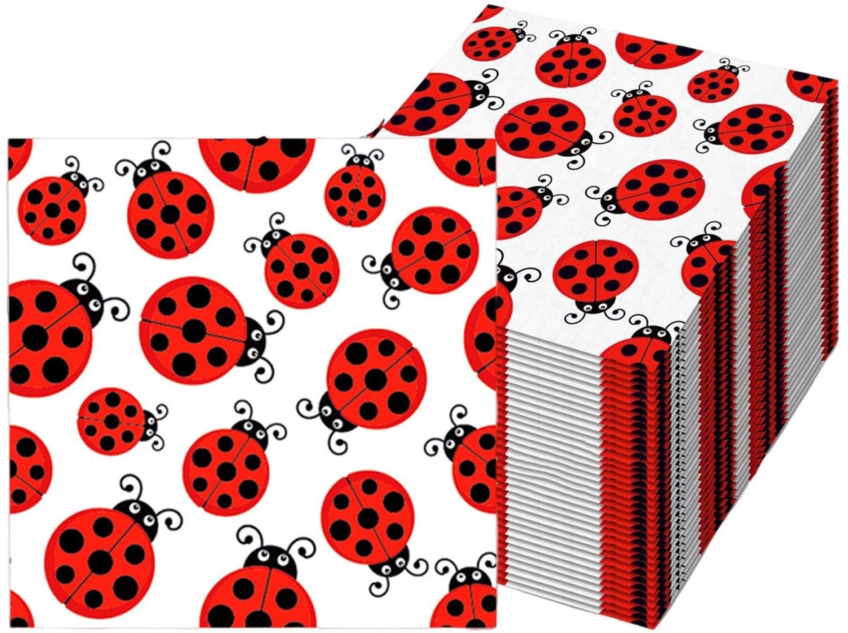 Dailygoods - 40 Stuks Lieveheersbeestje Servetten voor Feestdecoratie