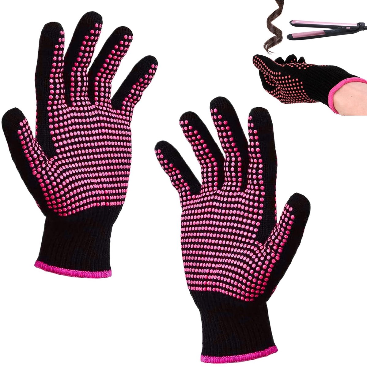 Dailygoods - 2 Stuks Hittebestendige Handschoenen voor Haarstyling