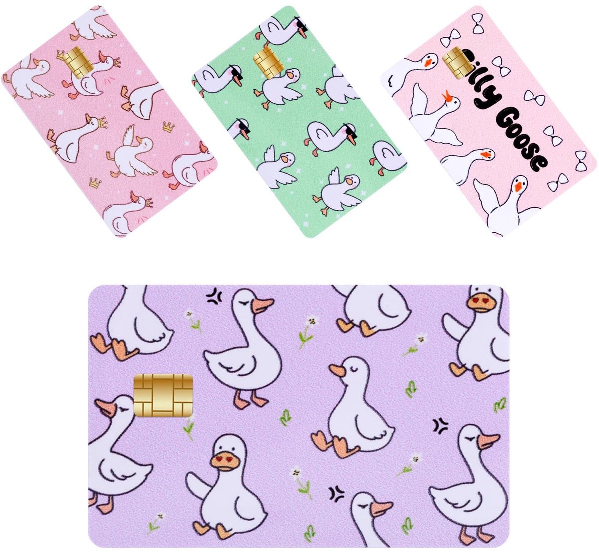Dailygoods - 4 Stuks Gekke Gans Creditcard Skin Stickers