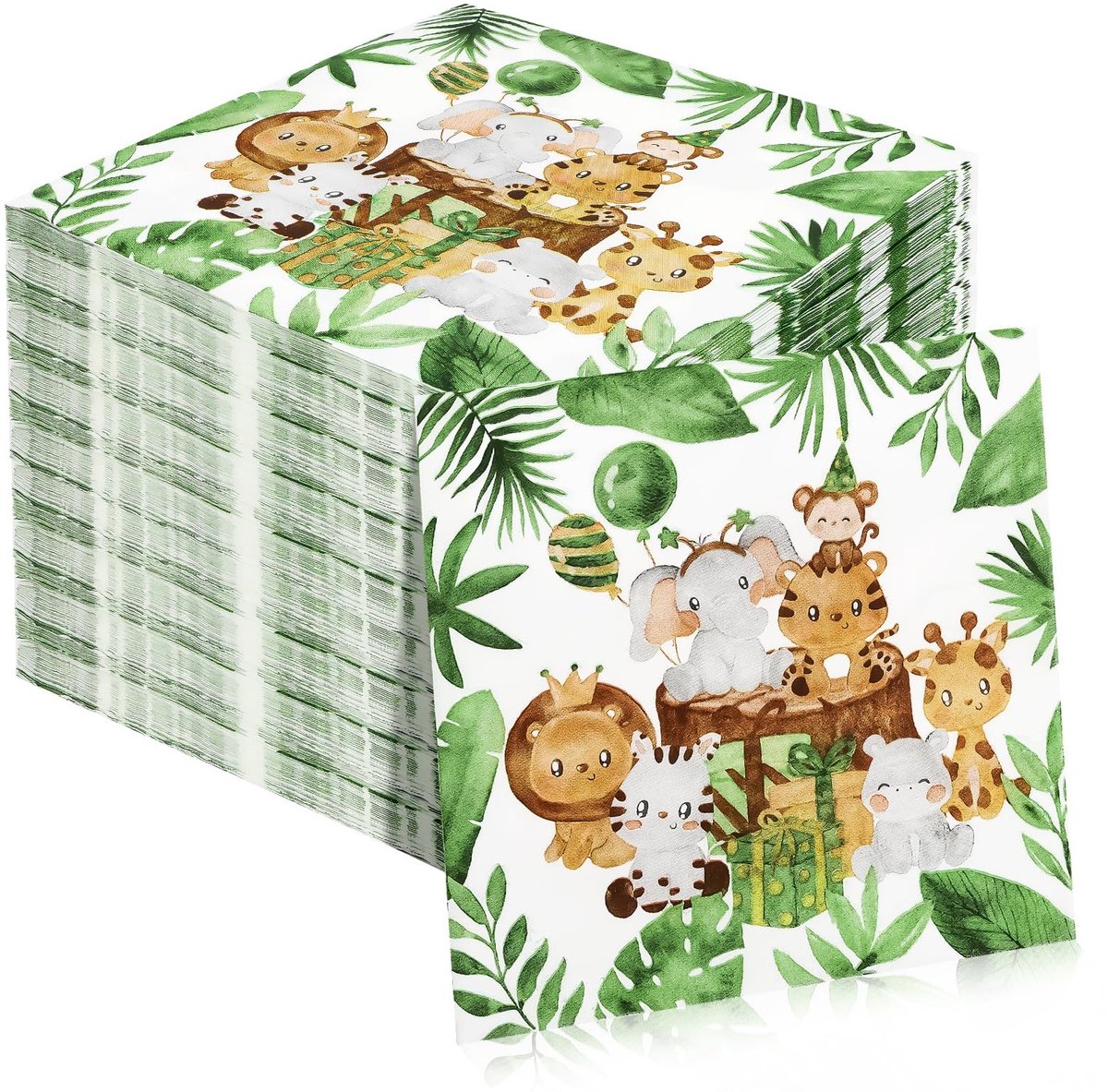 Dailygoods - Jungle Servetten voor Kinderverjaardag - 40 Stuks