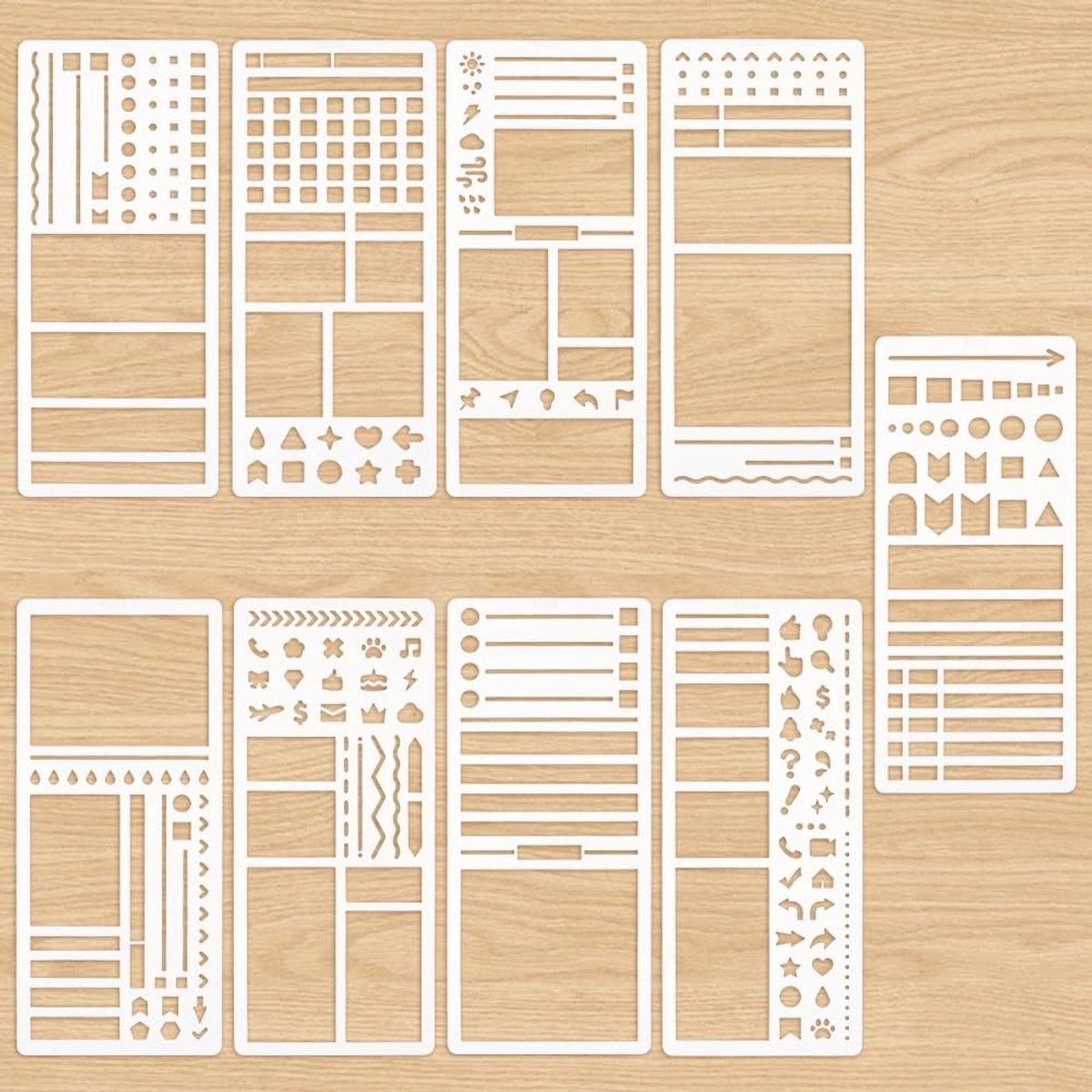 Dailygoods - 9-delige PET Plannersjabloonset voor Dagboek en Kalender