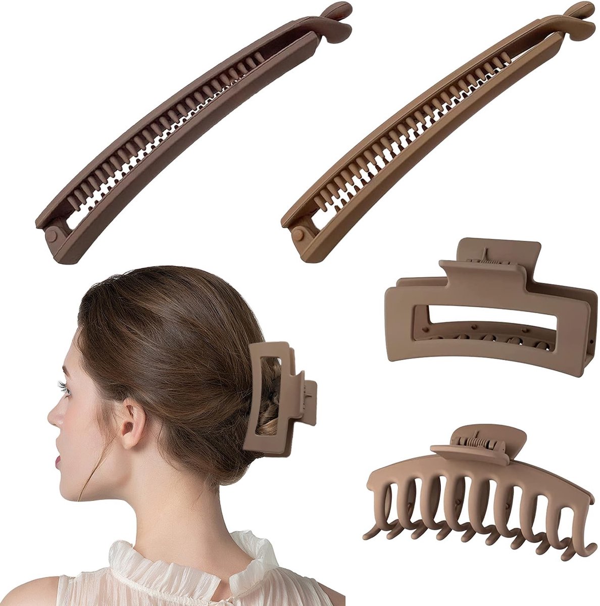 Dailygoods - Set van 4 Antislip Haarspelden in Diverse Kleuren