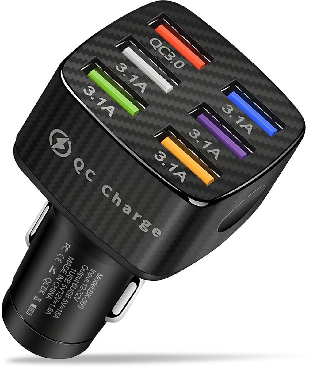 Dailygoods - Snel Opladen 3.0 USB Auto Lader met 6 Poorten