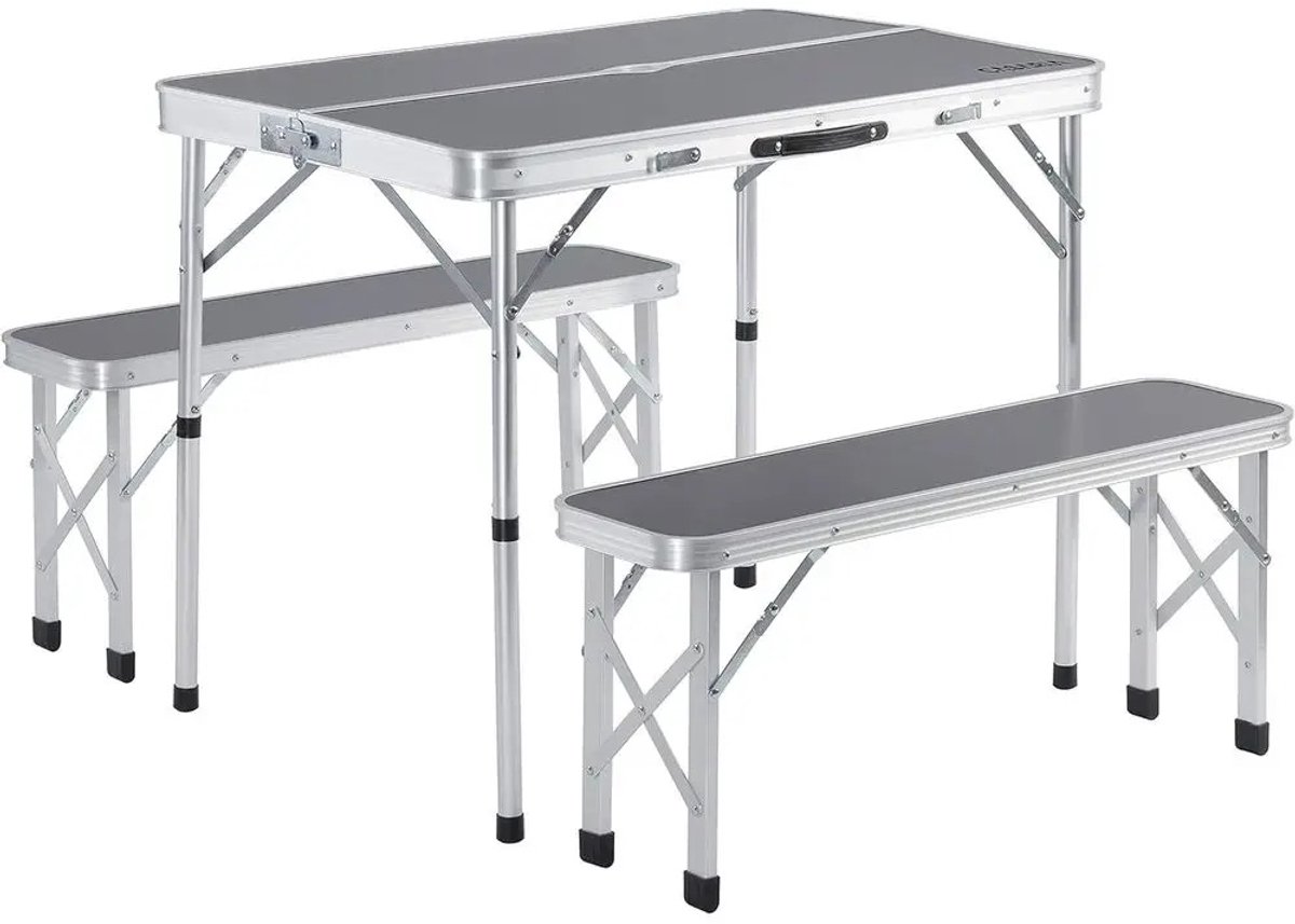 Geargalaxy Picknicktafel Inklapbaar - Campingtafel - Opklapbare Tafel - Klaptafel - Plooitafel - Inclusief 2 Banken - 90x60x70cm
