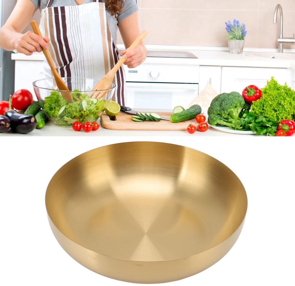 Dailygoods - Grote Mengkom van 24 cm van Roestvrij Staal