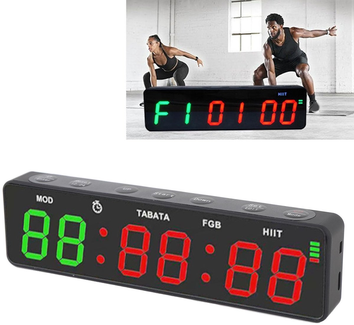 Dailygoods - Draadloze Gym Timer met Stopwatch en Aftelfunctie