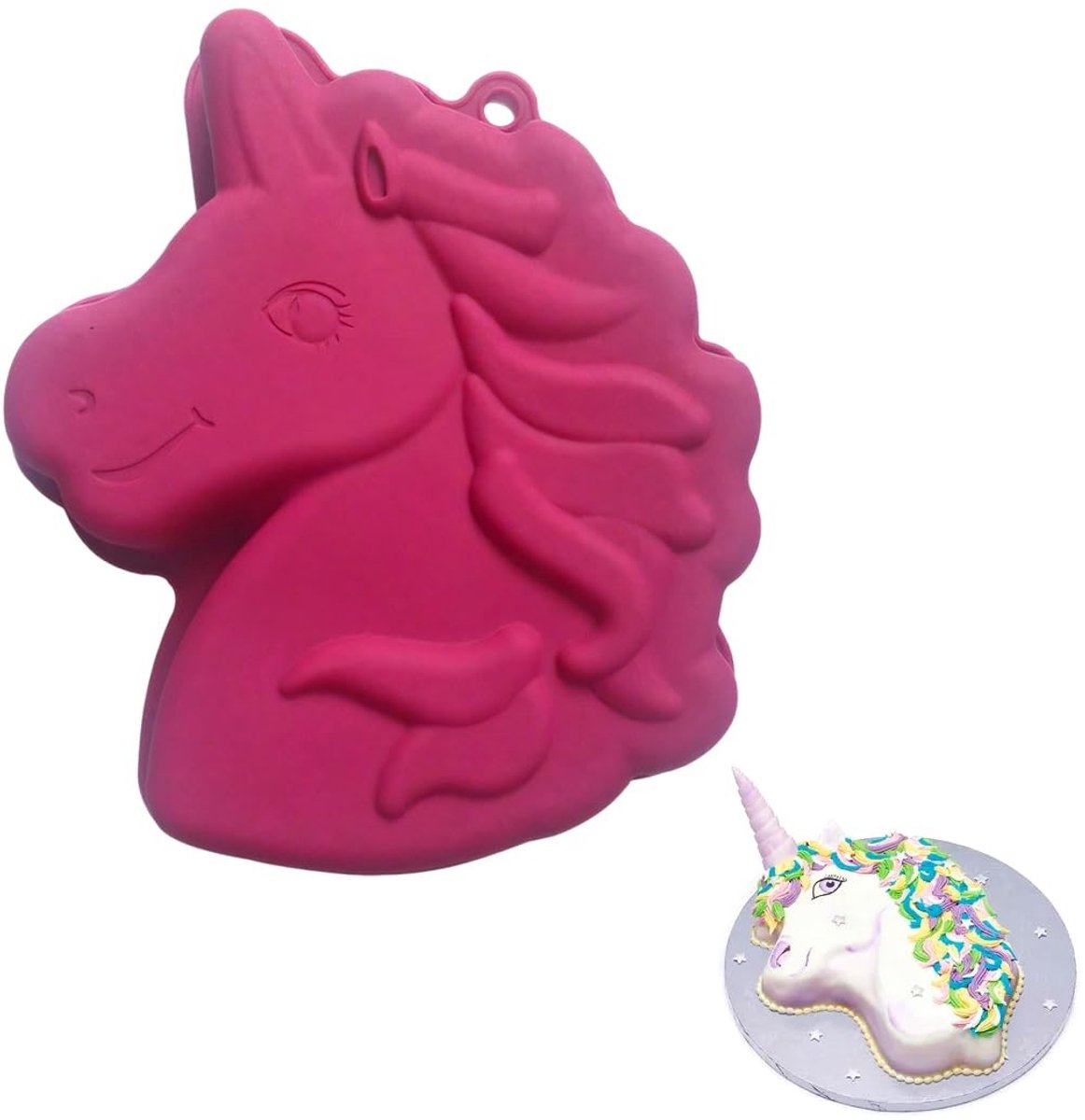 Dailygoods - 3D Siliconen Taartvorm Eenhoorn voor Chocolade