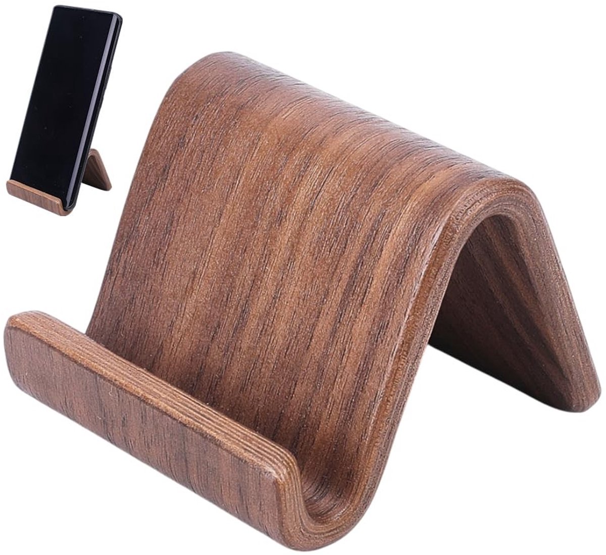 Dailygoods - Cosensi - Draagbare Houten Telefoonstandaard voor Bureau