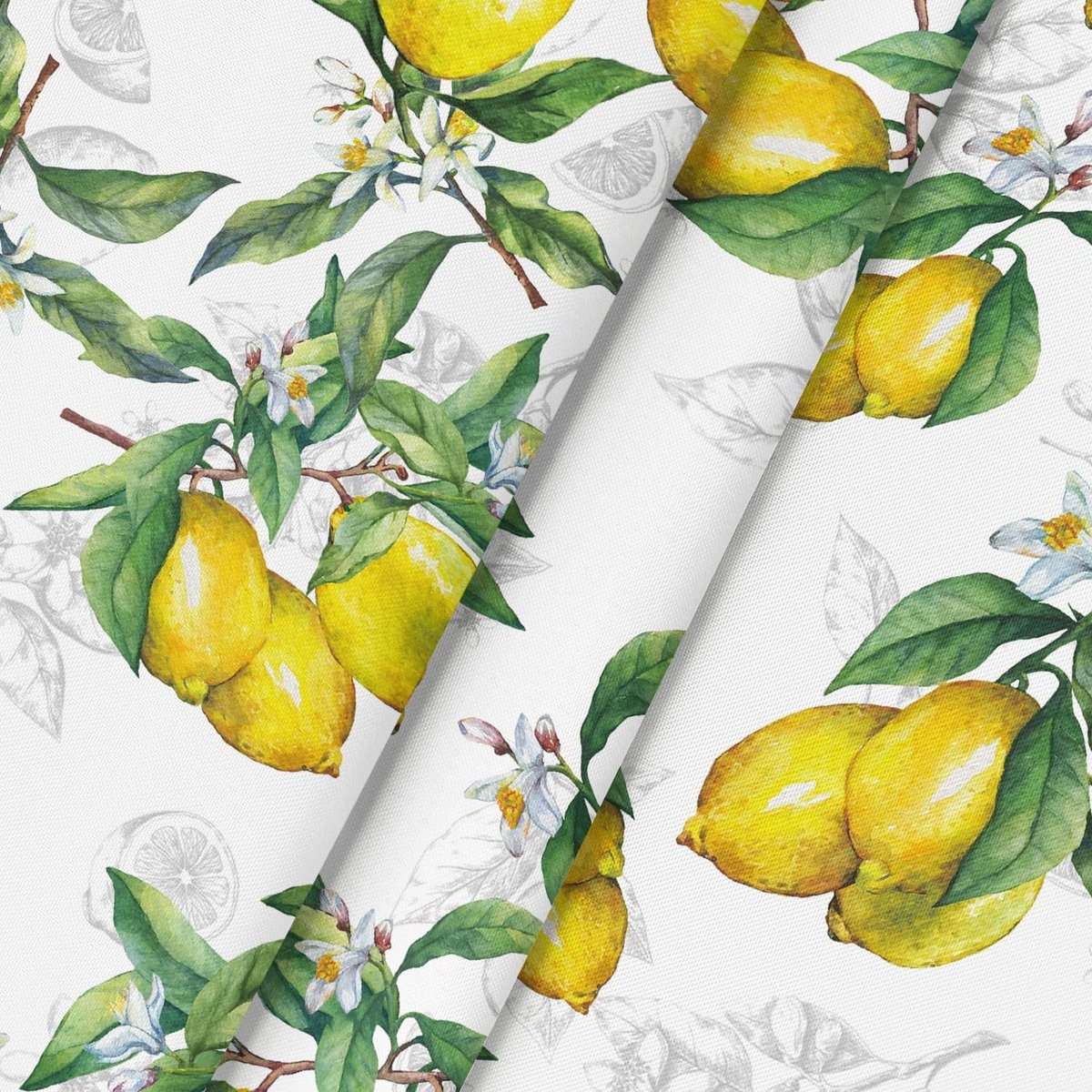 Dailygoods - Geel Citroen Bloemen Tafelkleed, Ronde 140 cm