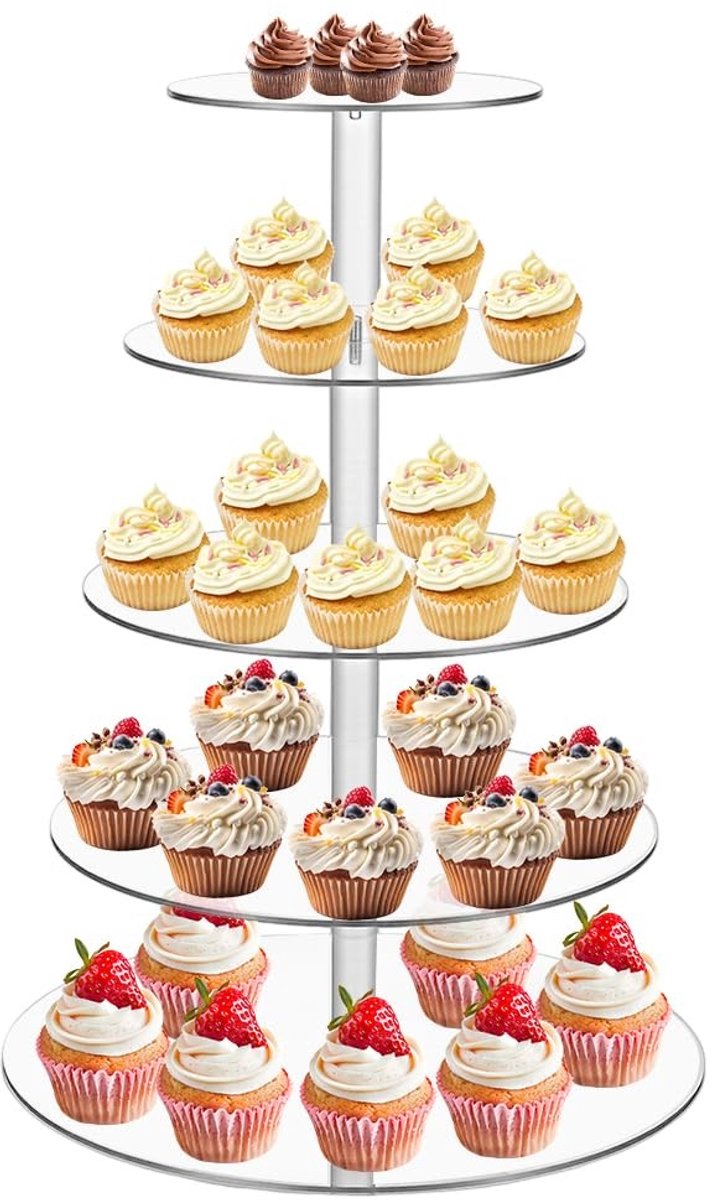 Dailygoods - Ronde Acryl Cupcake Tower Dessert Display Stand 41,5 cm