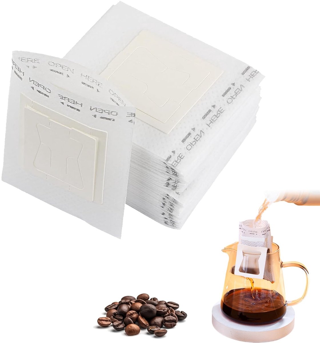 Dailygoods - Pak van 30 Draagbare Koffiefilters voor Druppelkoffie