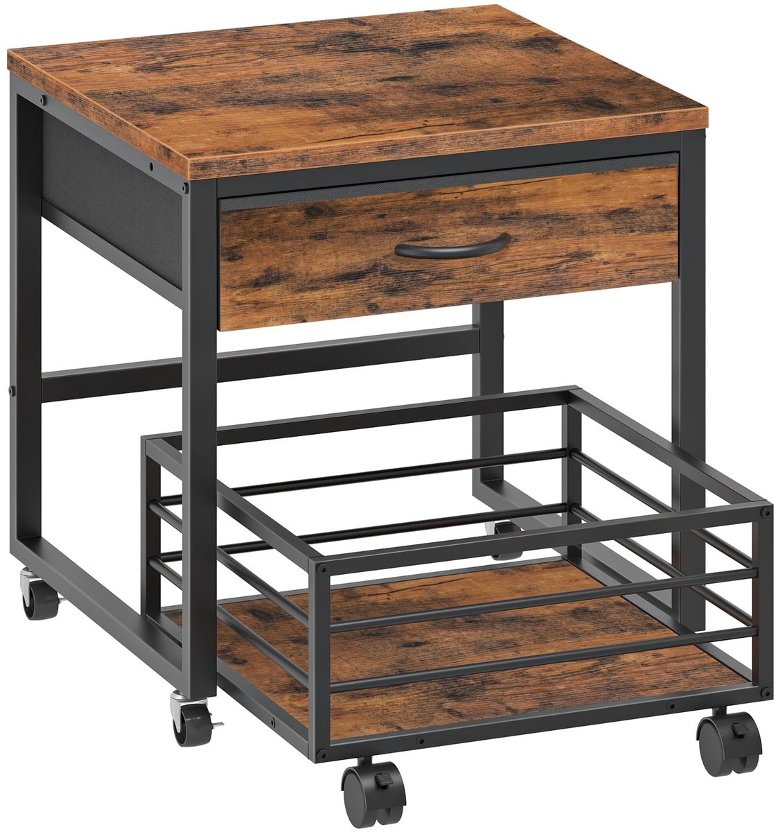 Dailygoods - Minikoelkastonderstel met Mand, Verplaatsbaar en Vintage Design