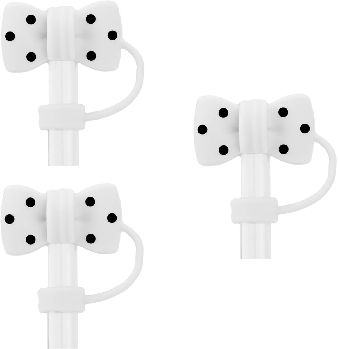 Dailygoods - Set van 3 Siliconen Rietje Hoezen met Strikvorm