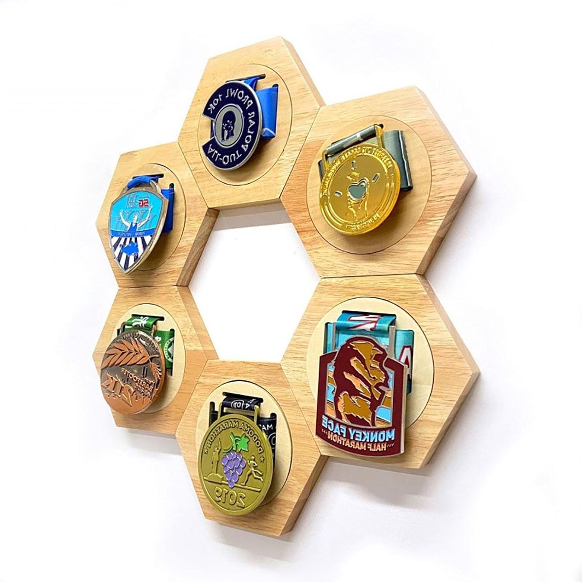 Medaille Hanger - Medaillerek Hout - Prestaties Tonen - Modulair Ontwerp - 6 Stuks - Houtk