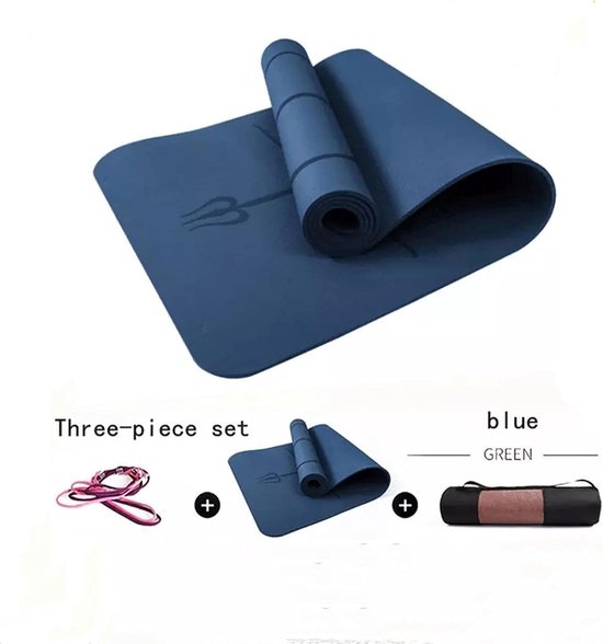 Yogamat - Fitness Tapijt - Thuis Sporten - Met Positielijn - 183x80cm - Oranje van Yogamat — afbeelding 5