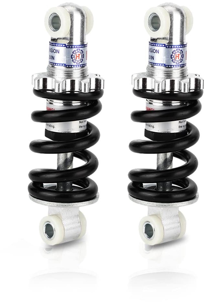 Innovra - Dailygoody - Achter schokdemper - Motorfiets schokdemper - Verstelbaar en comfortabel - 125mm - Geschikt voor Go-Kart - 2 stuks - Achterwieloph..