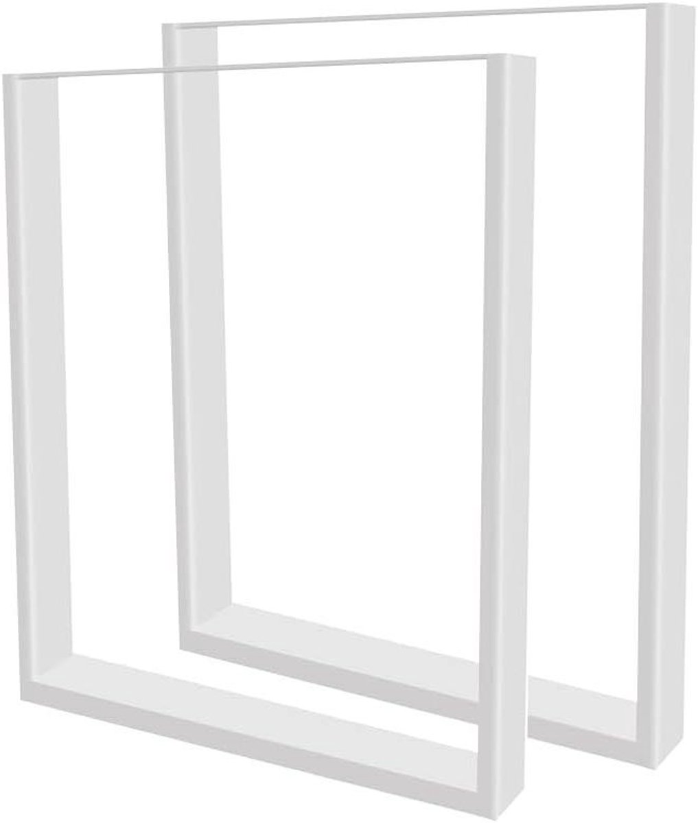 Tafelpoten Set - Onderstel Bureau - Zelf Tafel Maken - Stevig Staal Poedercoating - 60x72cm - Wit