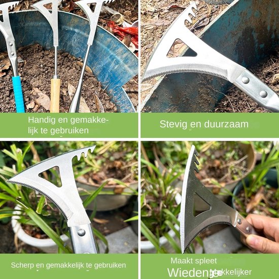 Handmatige onkruidwieder - Tuin wiedgereedschap - Onkruid verwijderen - Roestvrij staal - 35 cm - Niet gespecificeerd — afbeelding 3