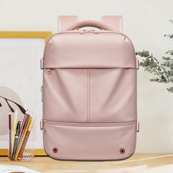 Reisrugzak - Bagage tas - Efficiënt Inpakken - Vacuüm Compressie - 50L - Roze — afbeelding 5