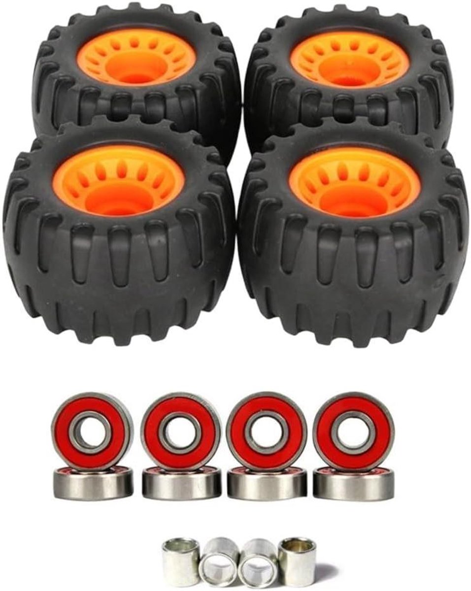 Skateboard Wielen Off-road Set Avontuurlijke Ritten Grove Grip Textuur 76x45mm 4 Stuks