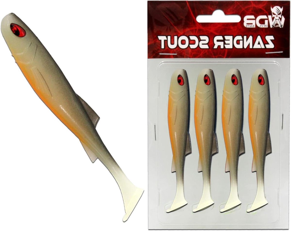 Rubberen Vis - Kunstaas Shad - Snoekbaars Vissen - Hoogfrequente Loop - 125 cm - Hot Olive