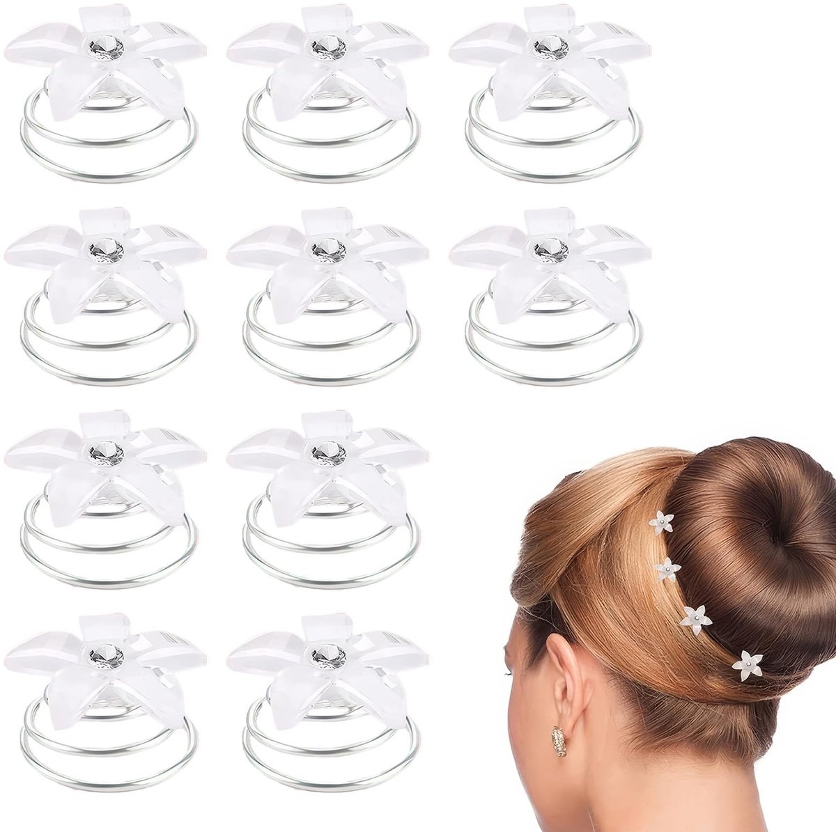 Innovra - Dailygoods - Set van 10 Strass Haarspelden voor Bruidsaccessoires