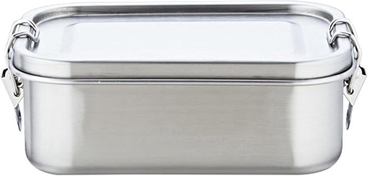 RVS Lunchbox - Bento Box - Maaltijden Meenemen - Lekvrij Ontwerp - 2200ml - Zilver