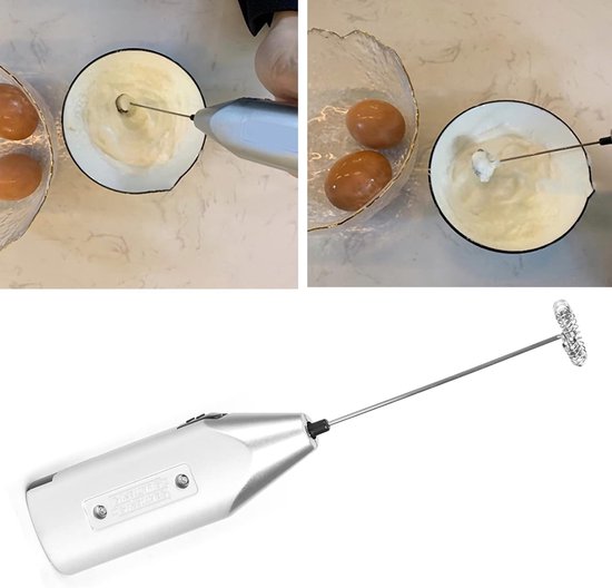 Elektrische Mixer - Handmixer Keuken - Koffie Melk Eieren - Ergonomisch Handvat - 20 cm - Zilver — afbeelding 3