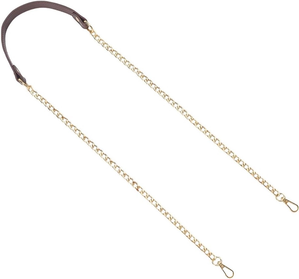 Leren Riempje met Gouden Ketting voor Handtassen, 1.2 Meter, Faux Leder, DIY Accessoires en Schouderriem