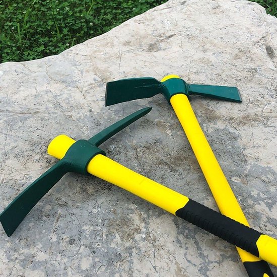 15 Inches Pick Mattock Hole, Forged Weeding Garden Pick Axe with Fiberglass Handle Mattock Forged Adze Hoe for Gardening — afbeelding 4
