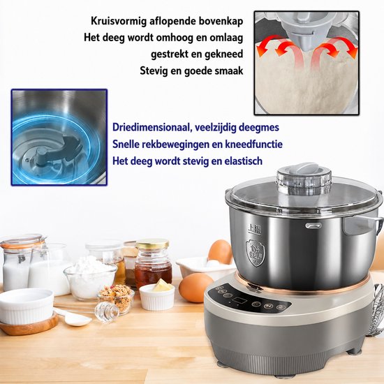 Rolu Deegmachine - Kneedmachine - Deegmixer - 7 Liter - Fermentatiefunctie - Temperatuurregeling - Timer - RVS van Rolu — afbeelding 2