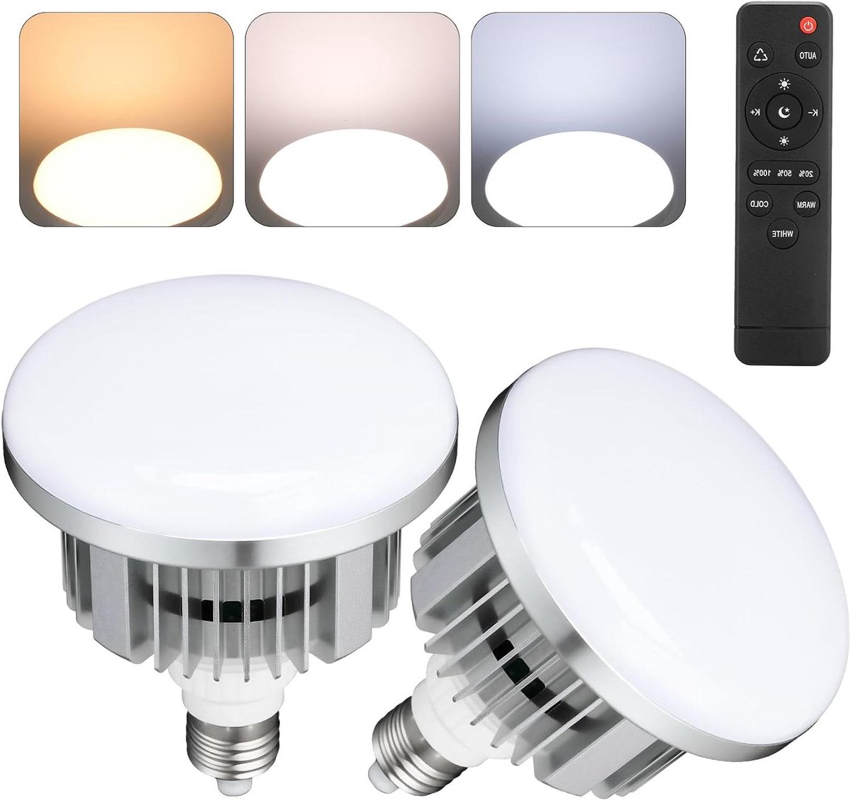 LED Fotolamp - Studiolamp Continu - Foto en Video - Traploos Instelbaar - 4 Stuks - Wit