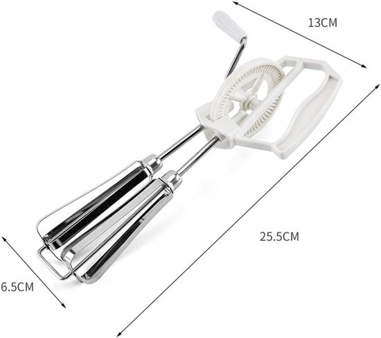 Manual rotary whisk stainless steel rotary hand whip egg beater hand push whisk blender — afbeelding 5