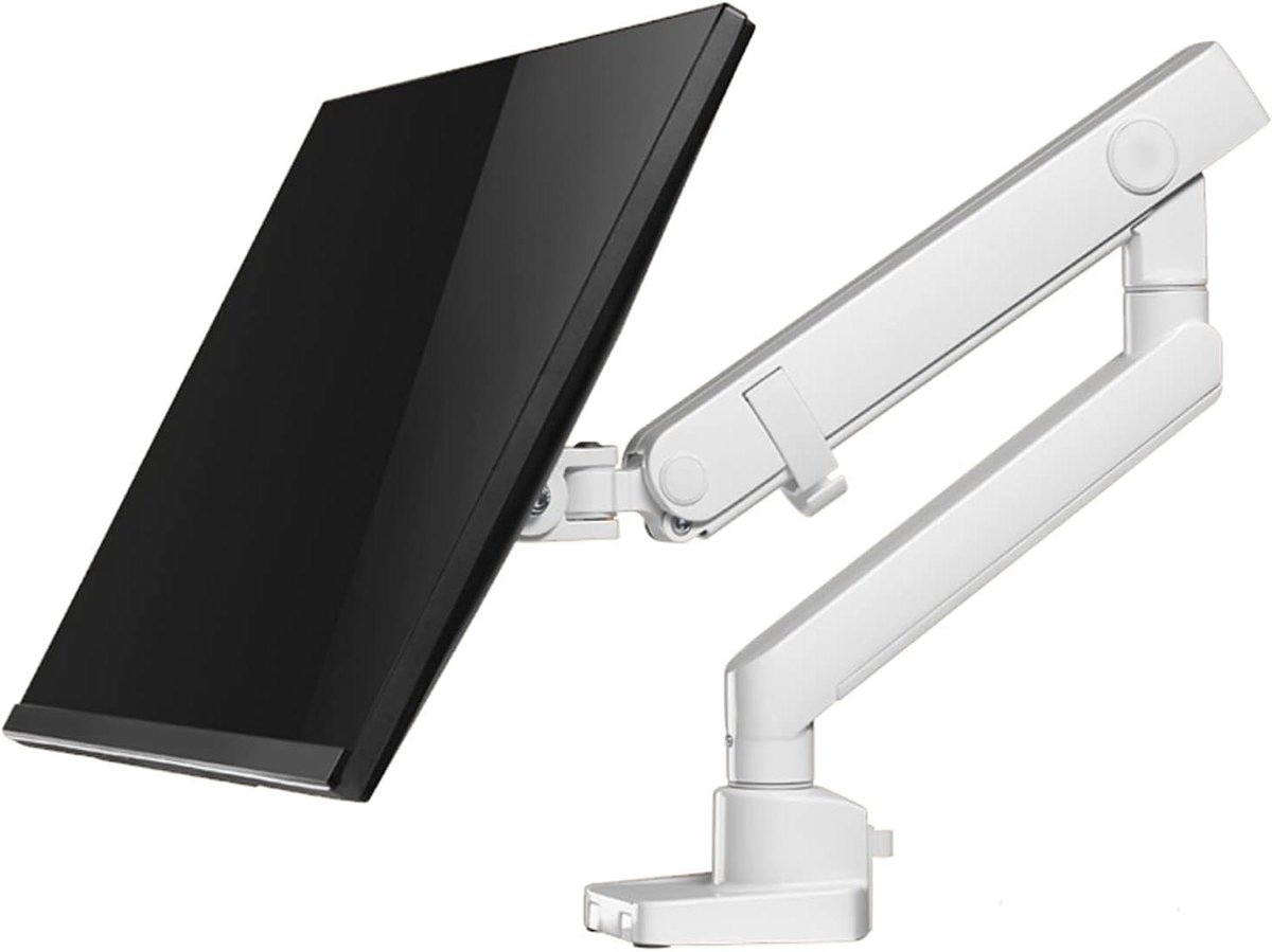 Monitorstandaard - Scherm arm - Ergonomische werkplek - Hoogte verstelbaar - 17-35 inch - Wit