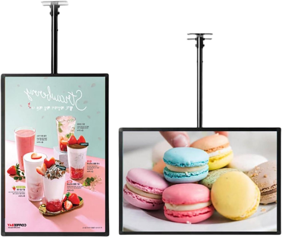 LED Menu Display - Lichtbak - Reclame Tonen - Ultradun Frame - 435 x 60 cm - Zilver