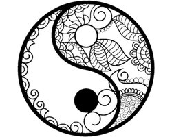 JILIP Yin Yang metalen wandsculptuur, holle Yin Yang metalen muurkunst decoratief, zwarte lotusmandala-muurkunstwerk, binnen buiten metalen wandborden (maat: 9.8IN/25cm)