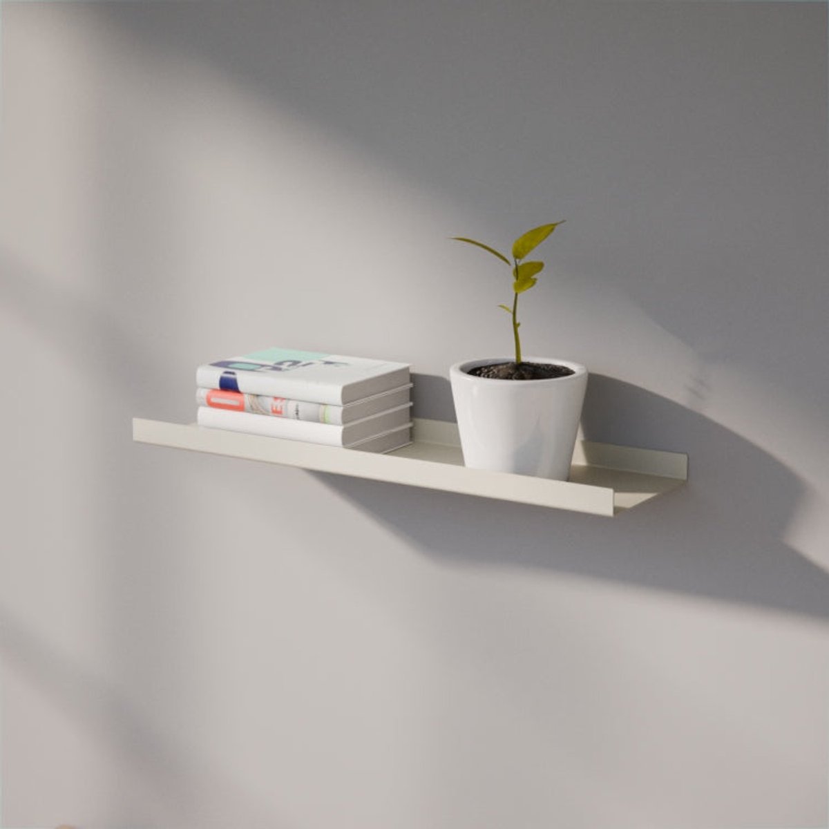 Metalen Wandplank Edge Kiezelgrijs 60 cm - Kunst van Staal