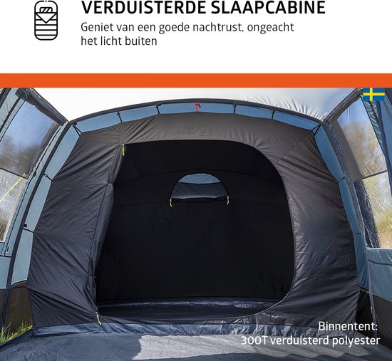 Binnentent van 300T verduisterd polyester.