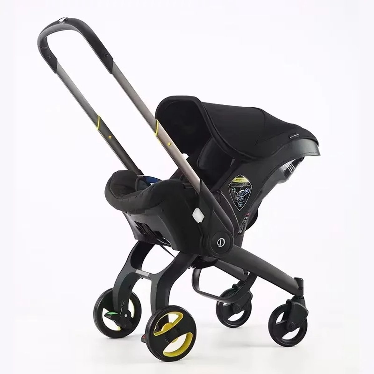 Velmio Luxe Kinderwagen 4-in-1 - Buggy - Maxi Cosi - Autostoel - Autozitje - Lichtgewicht - All-Terrain - 60x45cm - 360 °- Opvouwbaar - Zwart