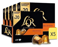 L'OR Espresso Delizioso - 100 (5x20) Koffiecups Compatibel met Nespresso Coffee Machine