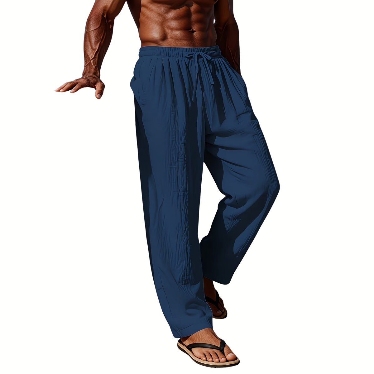 Currero Linnen Broek Heren - Zomerbroek - Volwassenen - Lange Broek - Pantalon - Strandbroek - Zomer - Ibiza Stijl - Lichtblauw XXL
