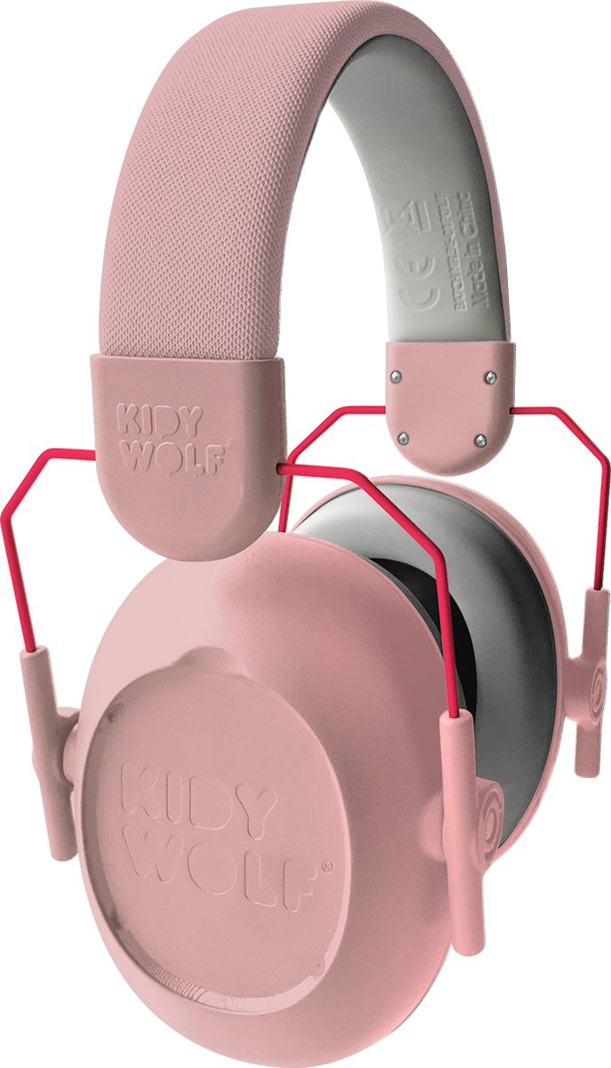 Kidywolf kidynoise kinder gehoorbescherming roze - 25db geluidsreductie, opvouwbaar & verstelbaar, 5+ afbeelding