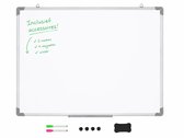 Muntel® Magnetisch Whiteboard 60x45 cm - Magneetbord met Aluminium Frame