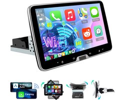 Cestovet 1DIN Autoradio - 360° draaibaar scherm - Android 15 - 4+64G - Draadloos Carplay & Andriod Auto - Bluetooth - GPS-navigatiesystem - Wifi Bluetooth