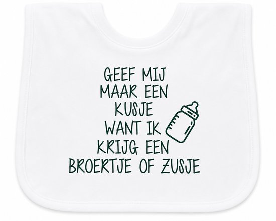 slab met tekst voor grote broer big bro brother zus big sis sister - Geef mij maar een kusje want ik krijg een broertje of zusje Zwangerschapsaankondiging zwangerschap aankondiging geboorte baby cadeau van Bambolino Bears — afbeelding 2