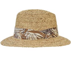 Herman chapeau grand bord droit en paille raphia légère et souple avec ruban tropical