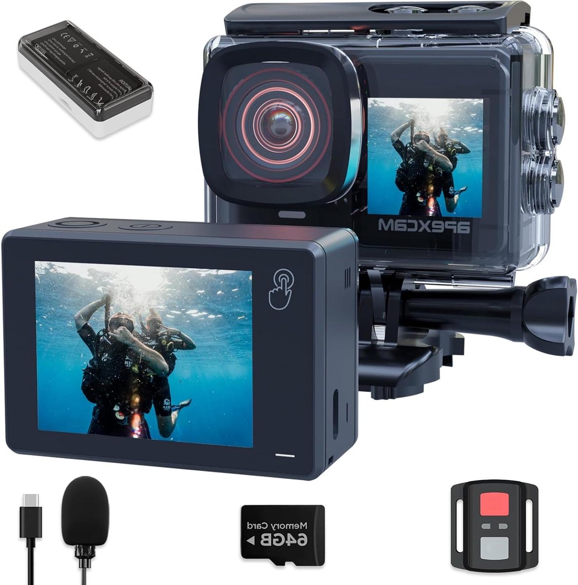4K Action Camera - Onderwater Camera - Avontuur Vastleggen - Dubbel Touchscreen - 40M Waterdicht - Zwart