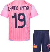 Maillot et short de football rose Lamine Yamal Espagne - Tailles bébé à adulte - Ensemble de football pour enfants - Taille 128