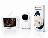Babyfoon met Slimme AI Camera, Babyfoonhouder en App - Beveiligde Verbinding - 5 Inch Monitor - Uitbreidbaar met 2e Camera - Haarscherpe QHD Beeldkwaliteit ook in het Donker - Sensibaby