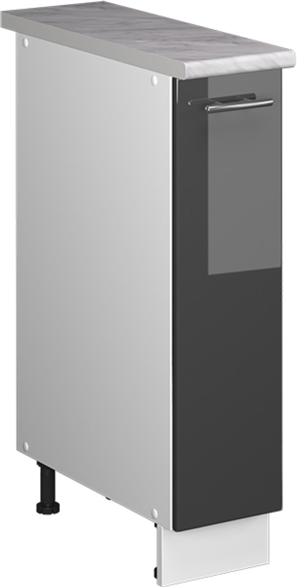 Vicco Apotheekkast Fame-Line, Antraciet Hoogglans/Wit, 20 cm, WB Marmer